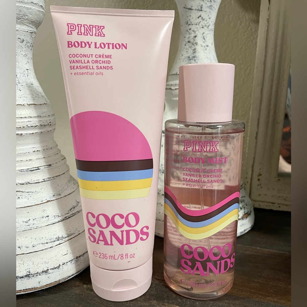 NEW PINK Coco Sands Body Lotion and Mist Set